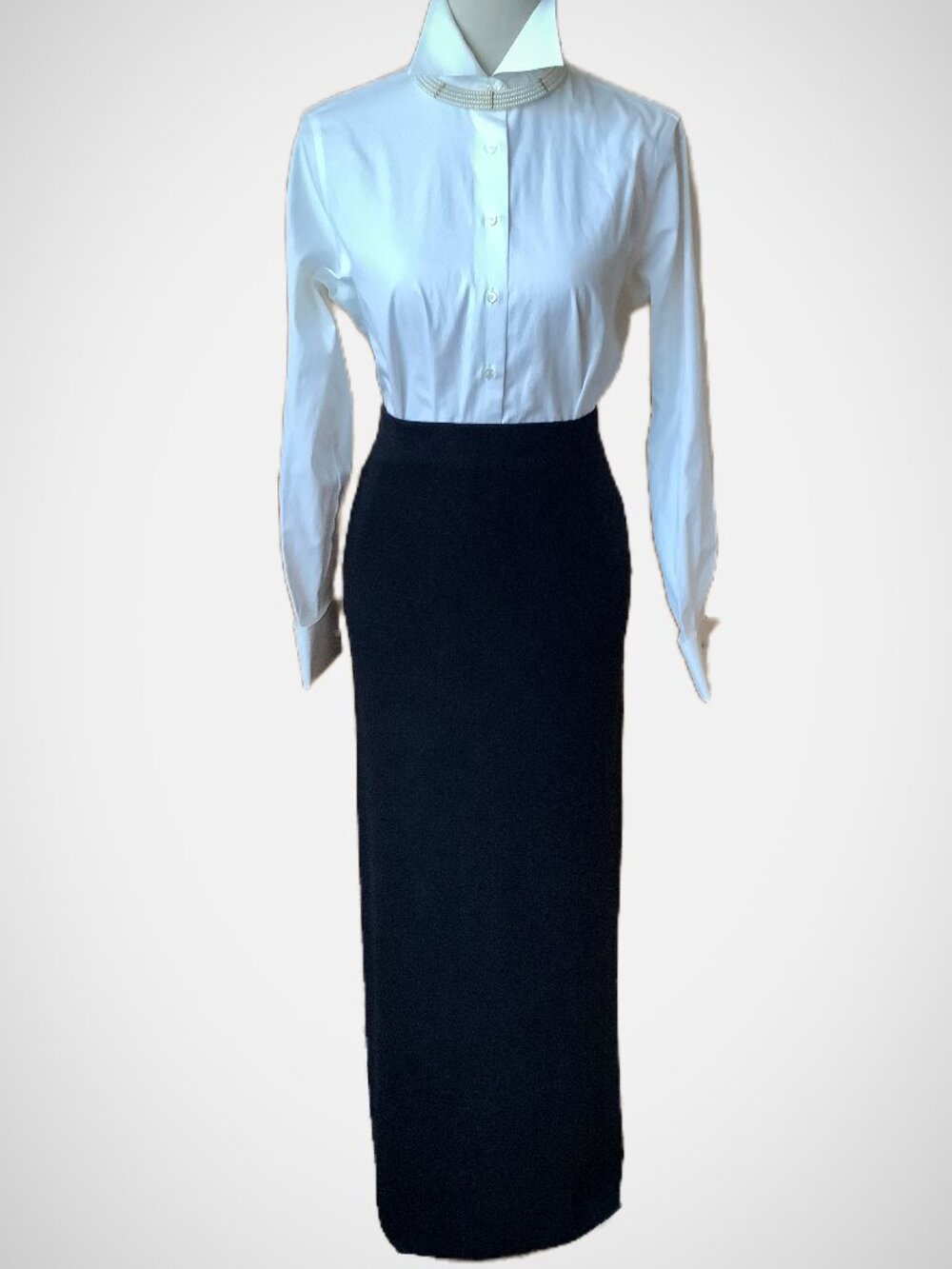 InWear Black Cotton Cashmere Ribbed Knit Maxi Pencil Skirt Medium